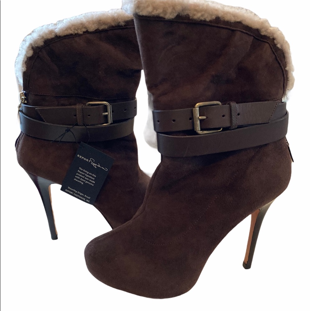 Signature Women Fur Brown  Boots 8.5